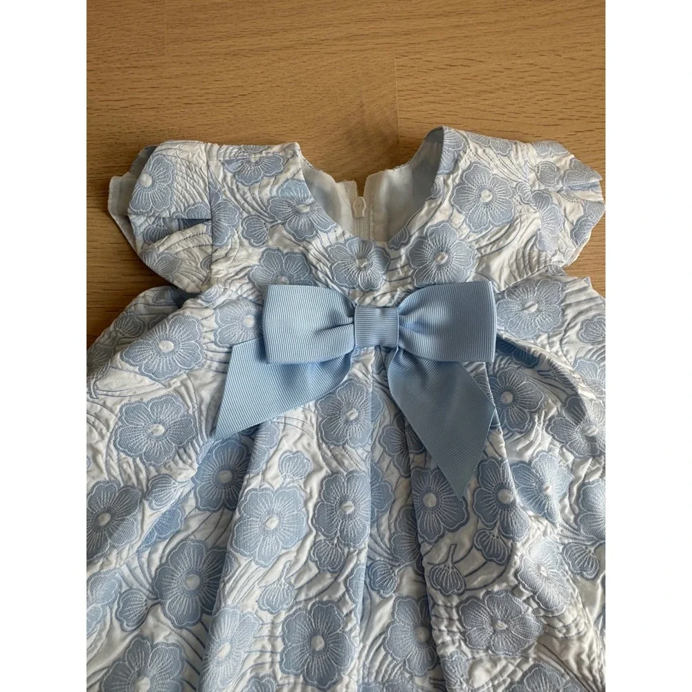 Bundle of 2 Baby Girl Formal Dresses Blue (3-6m) & Pink (0-6m)